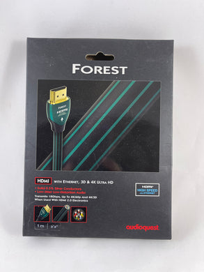 NEW! Audioquest Forest HDMI 4k Ultra High Definition Cable 1 meter 1m 3 feet