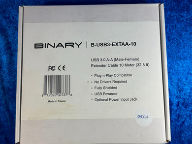 NEW! Binary B-USB3-EXTAA-10 Extender Cable 10 Meter/32.8 ft. A Male to A Female