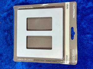 NEW! Lutron CW-2-WH 2-Gang Claro Wallplate: Stylish Design White Decora