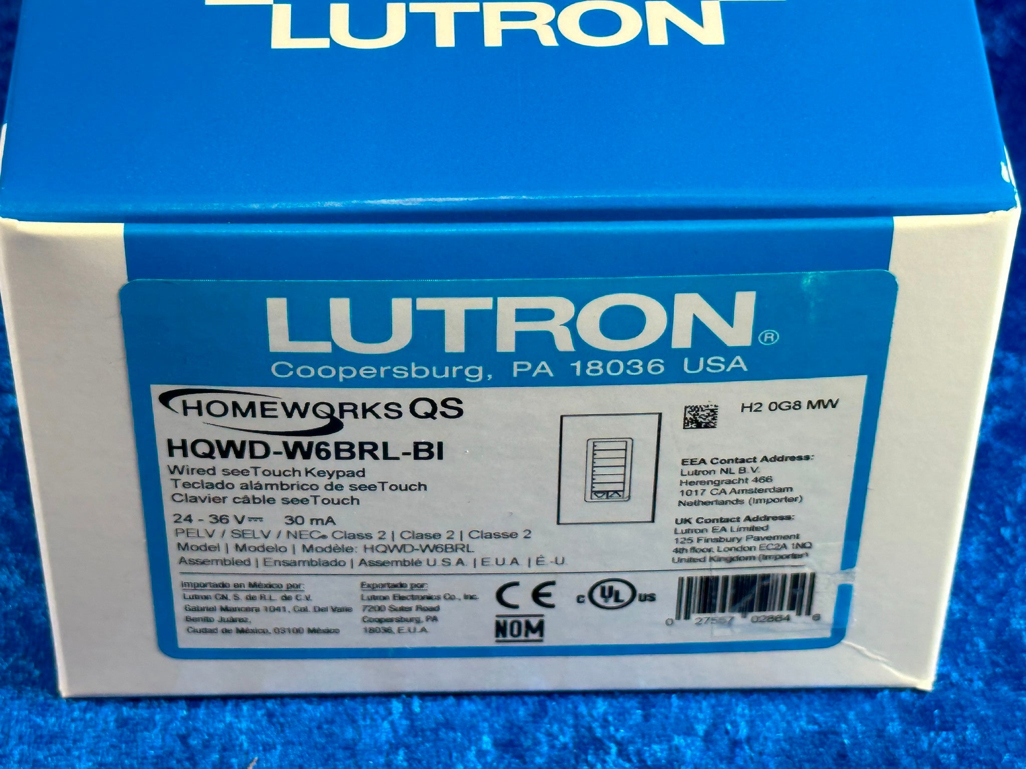 Lutron BI 6-Button Keypad Faceplate – Used, For Lighting Control Systems