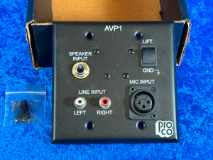 NEW! Pro Co Sound AVP-1 Wall Plate Audio/Video Interface Black