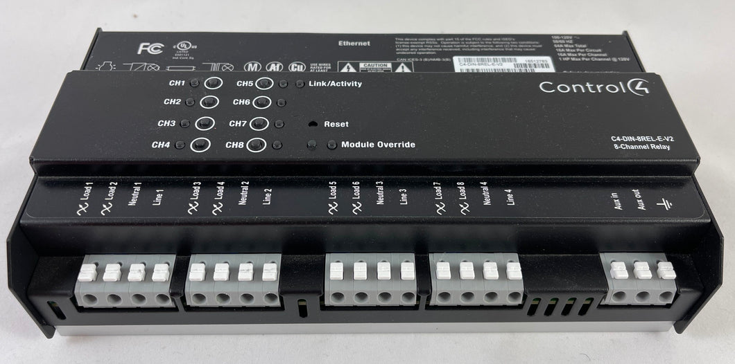 NEW! Control4 - C4-DIN-8REL-E-V2 - DIN Rail 8 Channel Relay - Lighting Module