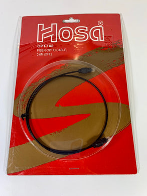 NEW! Hosa Optical Cable w/Toslink Plugs 2 ft (OPT-102)
