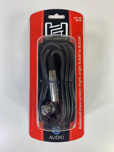 NEW! Hosa XFF-110 Balanced Interconnect Right-angle XLR3F to XLR3M Cable 10 Ft
