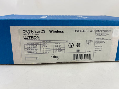 NEW! Lutron Grafik Eye QS Wireless Control Unit with EcoSystem QSGRJ-6E-WH