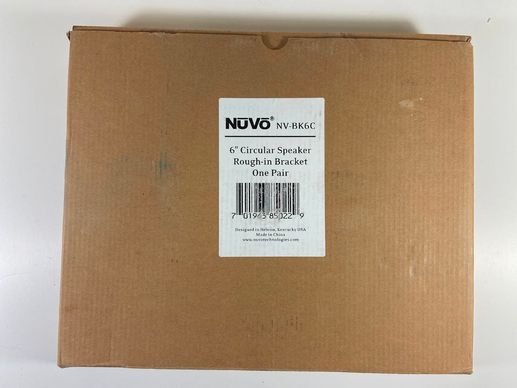 NEW! NuVo NV-BK6C 6 Inch Circular Speaker Rough-in Bracket One Pair