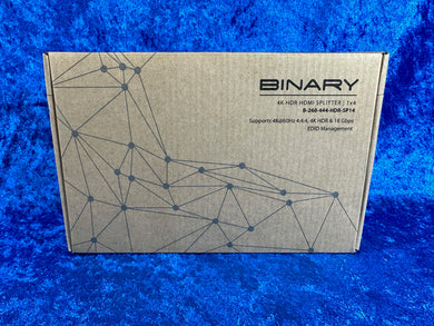 NEW! Binary B-260-444-HDR-SP14 HDMI Splitter w/EDID Control Input 1 Outputs 4
